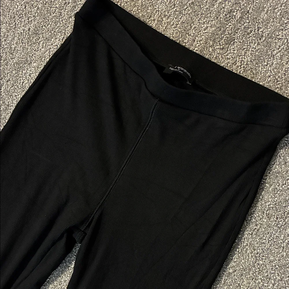 Naked Wardrobe Black Women's Flare Pants - Stretch High-Rise - Picture 2 of 6
